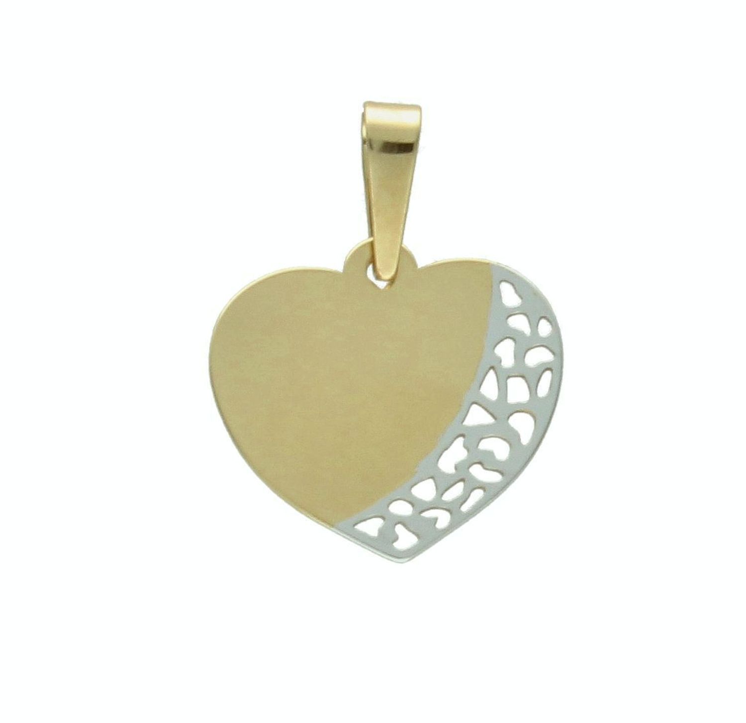 Złota zawieszka 585 Serce z białym złotem ZA 2714C.jpg